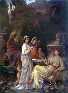 The Storyteller at the Well by Anselm Friedrich Feuerbach