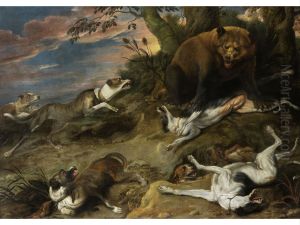 Greyhound hunting a bear by Frans Snyders