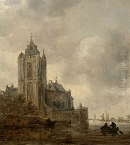 A Church on the Bank of a River.