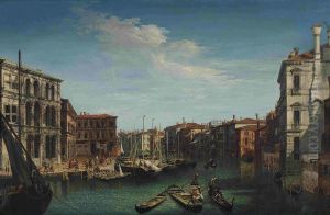 Canal Grande with Palazzo dei Camerlenghi and Campo Erberia by Michele Marieschi