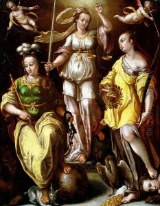 Allegories of Temperentia, Justitia and Liberta by Stradanus