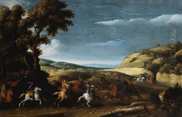 A cavalry skirmish - view 1
