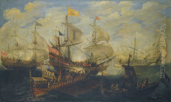 Naval battle between Turks and Christians - view 1