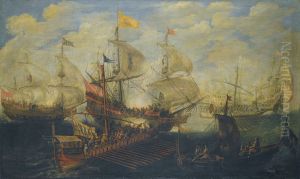 Naval battle between Turks and Christians