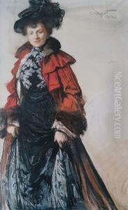 Portrait of actress Idalia Pawlikowska by Leon Wyczolkowski