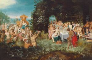 Neptune arrives at the banquet of the gods by Adriaen Van Stalbemt