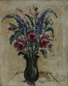 Opstilling med blomster. by Christian Aigens
