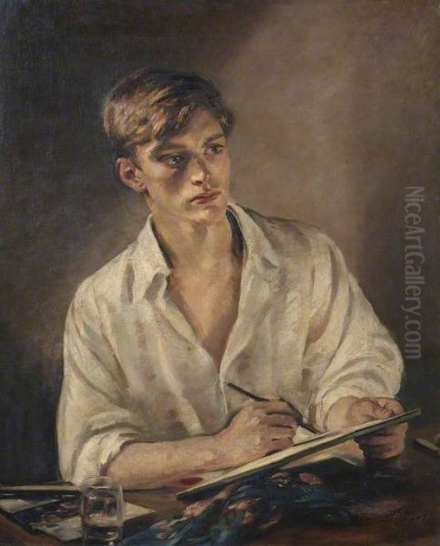 Young Man Sketching - view 1