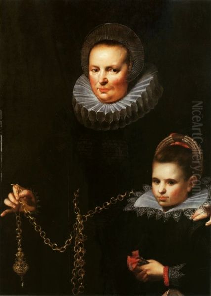 Portrait of mother and daughter. - view 1