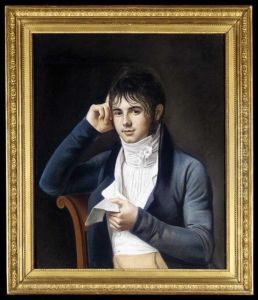 Portrait Of A Young Man Wearing A Blue Coat by Marie-Gabrielle Capet