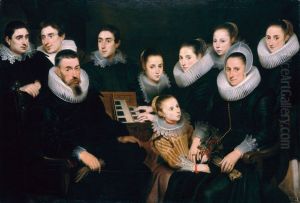 Portrait of a family with 8 children Portrait of a family with 8 children