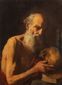 Saint Jerome contemplating a skull