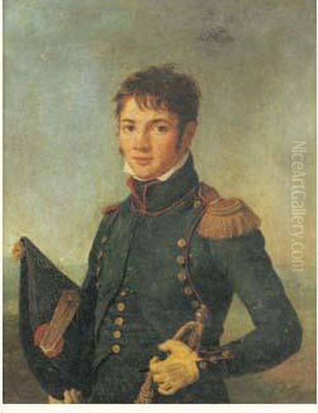 Portrait D'un Jeune Officier Sur Fond De Paysage - view 1