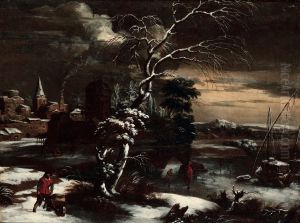 Flemish winter landscape by Frans de Momper