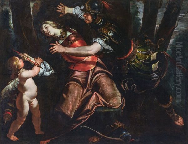 Rinaldo stopping Armida from taking her life - view 1