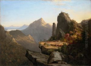 Scene from "The Last of the Mohicans," Cora Kneeling at the Feet of Tamenund by Thomas Cole