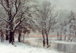 Winter evening. by Anders Andersen-Lundby