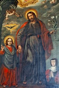 Saint Joseph with the Infant Jesus and donor.