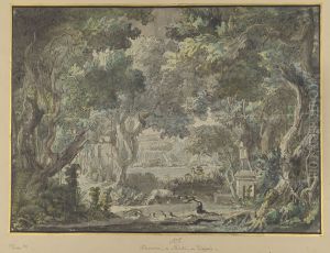 Dianas lund, scenbild till "Aeneas i Carthago", akt II scen 1 by Louis Jean Desprez
