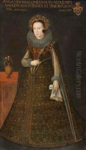 Portrait of Anna Sidonia of Cieszyn (1598-1619), Countess of Hohenems at the age of 20