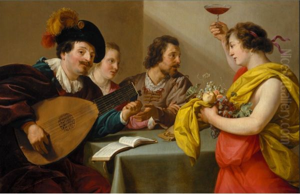 Musical company with Bacchus by Theodoor Rombouts