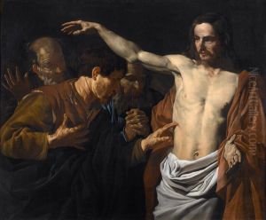 The incredulity of St Thomas by Matthias Stom