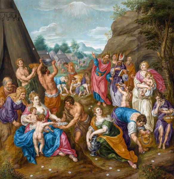 Israelites gathering Manna. - view 1