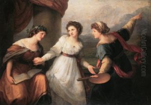 Selbstbildnis am Scheideweg zwischen Musik und Malerei by Angelica Kauffmann