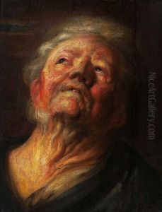 Study of the head of Abraham Grapheus. by Jacob Jordaens