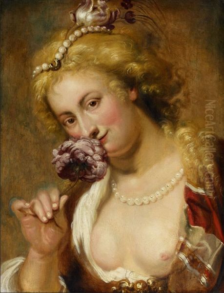 Lady with a rose in her hair - view 1