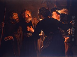 De Verloochening van de H. Petrus by Adam de Coster