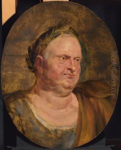 Portret van de Romeinse keizer Aulus Vitellius Germanicus Augustus (15 - 69 na Chr.) by (studio of) Rubens, Peter Paul