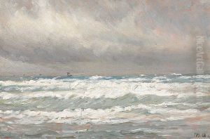 Coast on a windy day. by Michael Peter Ancher