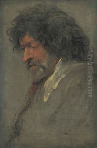 Head study of a man by Sir Anthony Van Dyck