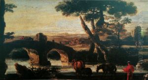 Landscape with ruins. Landscape with ruins.
