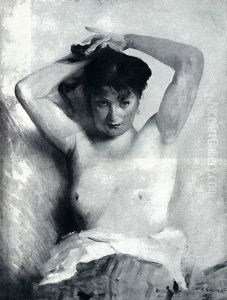Weiblicher Halbakt by Lovis (Franz Heinrich Louis) Corinth