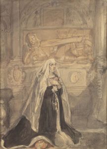 Anna Jagiellon (Against the Background of the Renaissance Tombstone of Stephen Bathory)