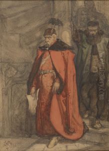 Jan Zamoyski idacy obwiescic wyrok smierci Zborowskiemu by Jan Matejko