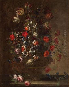 Vase of flowers by Francesco Caldei