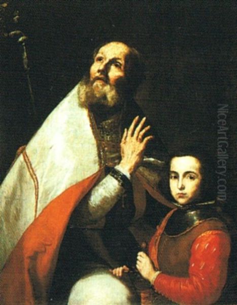 St. Augustine with a boy. - view 1