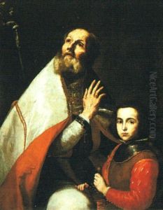 St. Augustine with a boy. by Jusepe de Ribera