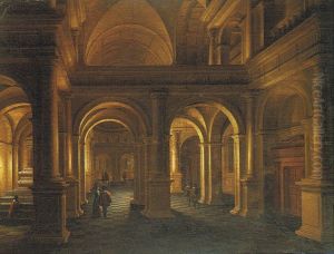 Candlelit church interior