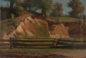 Landscape study with a Fence by Knud Baade