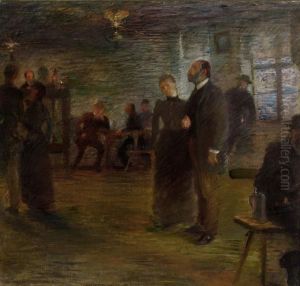 Tanzpause bei den Leistikows by Lovis (Franz Heinrich Louis) Corinth