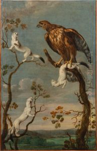 Ermines attacked by an Eagle