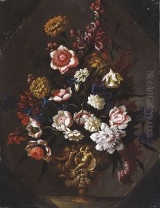 Flowers in an urn by Francesco Caldei