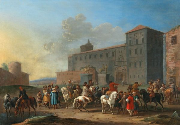 Horse market at the Piazza del Quirinale, Rome - view 1