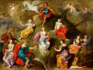Apollo and the Nine Muses by Simon de Vos