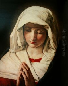 Virgin in prayer. by Giovanni Battista Salvi da Sassoferrato