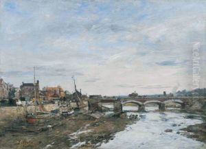 Bridge over the Touques at Trouville by Eugene Louis Boudin